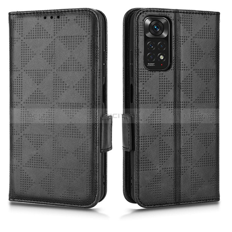 Handytasche Stand Schutzhülle Flip Leder Hülle C02X für Xiaomi Redmi Note 11 4G (2022) Schwarz Plus