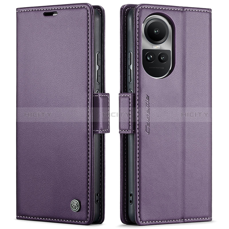 Handytasche Stand Schutzhülle Flip Leder Hülle C03S für Oppo Reno10 Pro 5G Violett