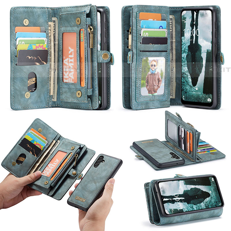 Handytasche Stand Schutzhülle Flip Leder Hülle C03S für Samsung Galaxy A04s Blau Plus