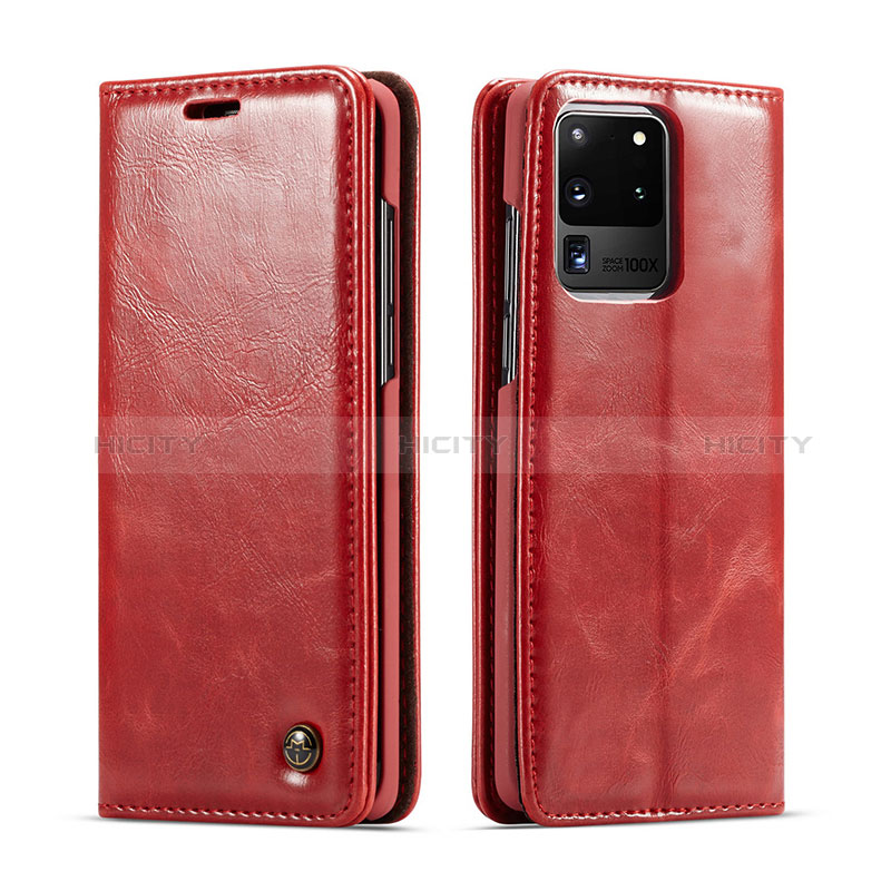 Handytasche Stand Schutzhülle Flip Leder Hülle C03S für Samsung Galaxy S20 Ultra 5G Rot