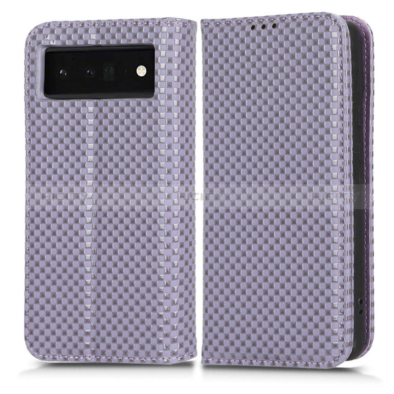 Handytasche Stand Schutzhülle Flip Leder Hülle C03X für Google Pixel 6 Pro 5G Violett Plus