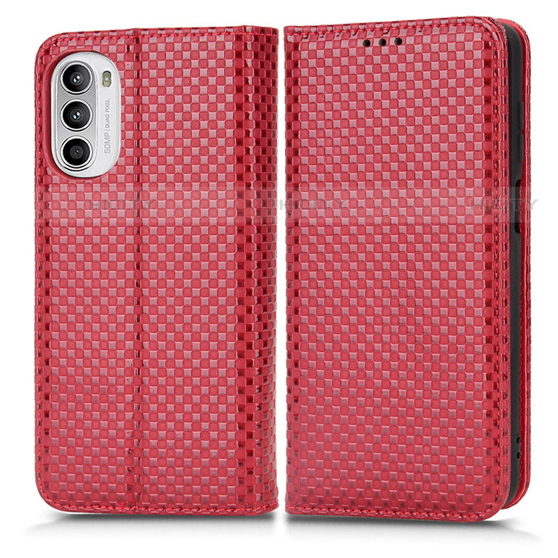 Handytasche Stand Schutzhülle Flip Leder Hülle C03X für Motorola Moto G71s 5G Rot