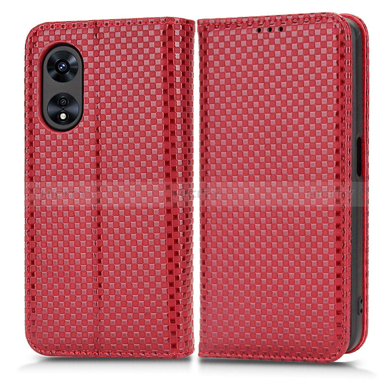 Handytasche Stand Schutzhülle Flip Leder Hülle C03X für Oppo A1 Pro 5G Rot Plus