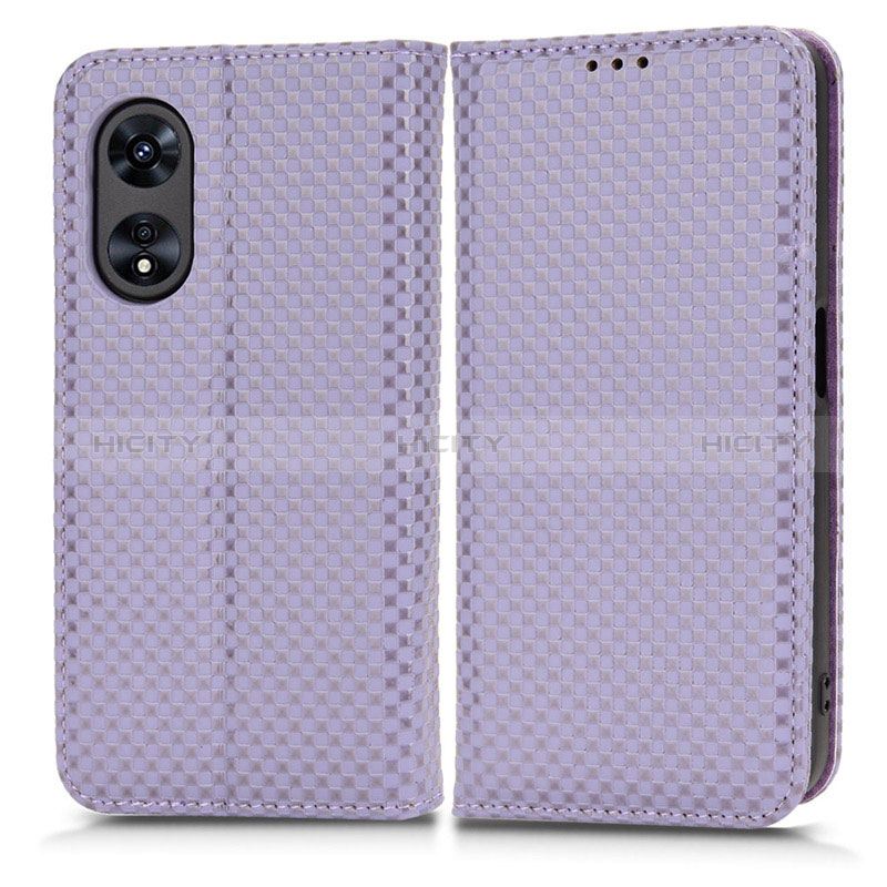 Handytasche Stand Schutzhülle Flip Leder Hülle C03X für Oppo A1x 5G Violett Plus