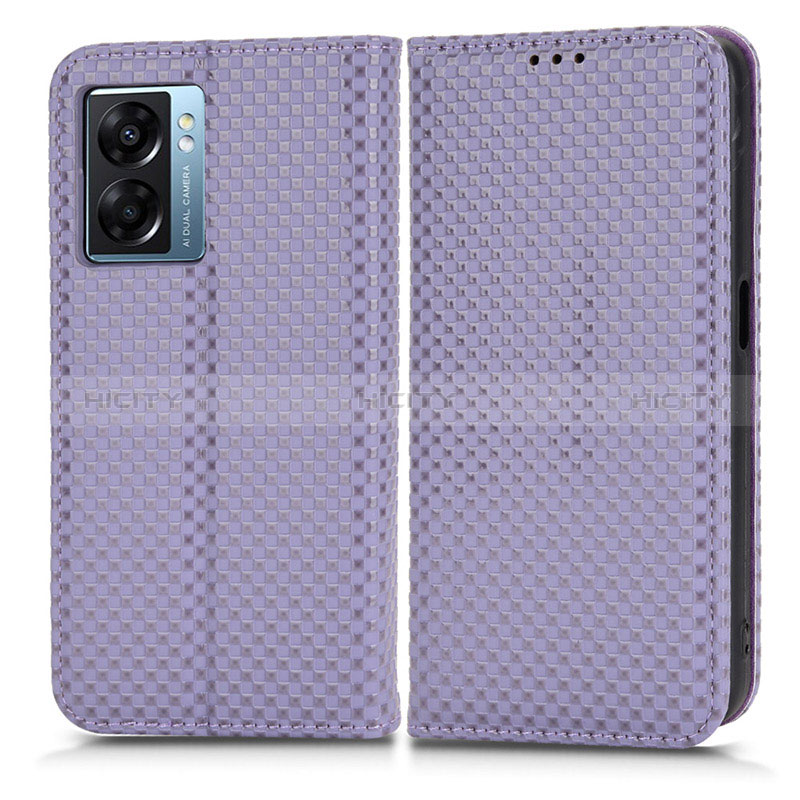 Handytasche Stand Schutzhülle Flip Leder Hülle C03X für Oppo A77 5G Violett Plus