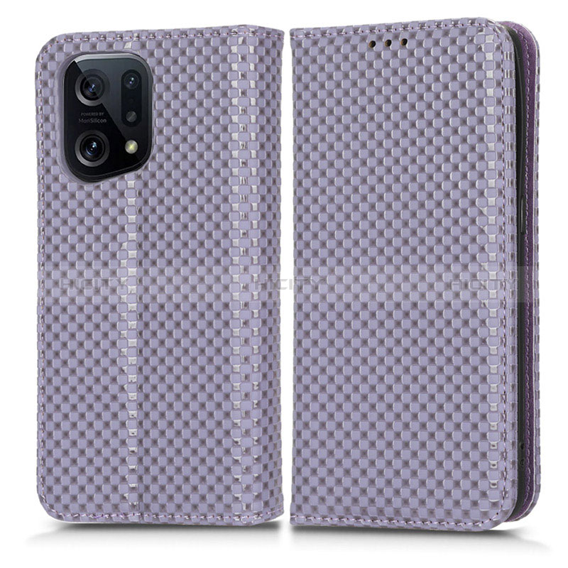 Handytasche Stand Schutzhülle Flip Leder Hülle C03X für Oppo Find X5 5G Violett Plus