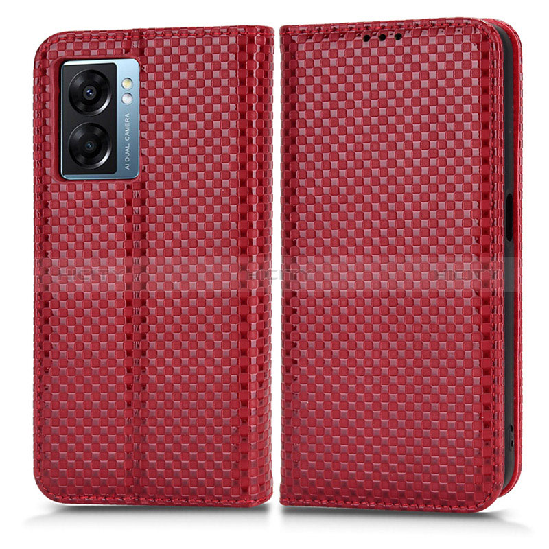 Handytasche Stand Schutzhülle Flip Leder Hülle C03X für Realme Q5i 5G Rot Plus