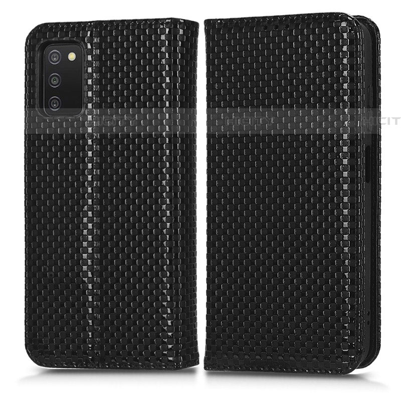 Handytasche Stand Schutzhülle Flip Leder Hülle C03X für Samsung Galaxy A03s Schwarz