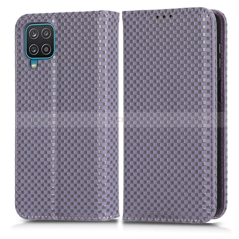 Handytasche Stand Schutzhülle Flip Leder Hülle C03X für Samsung Galaxy A12 5G Violett