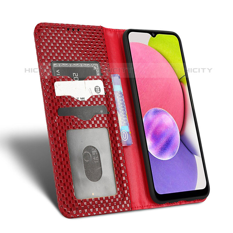 Handytasche Stand Schutzhülle Flip Leder Hülle C03X für Samsung Galaxy M02s groß