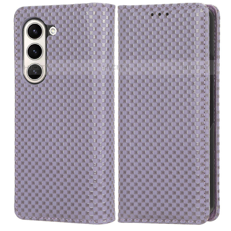 Handytasche Stand Schutzhülle Flip Leder Hülle C03X für Samsung Galaxy Z Fold5 5G Violett