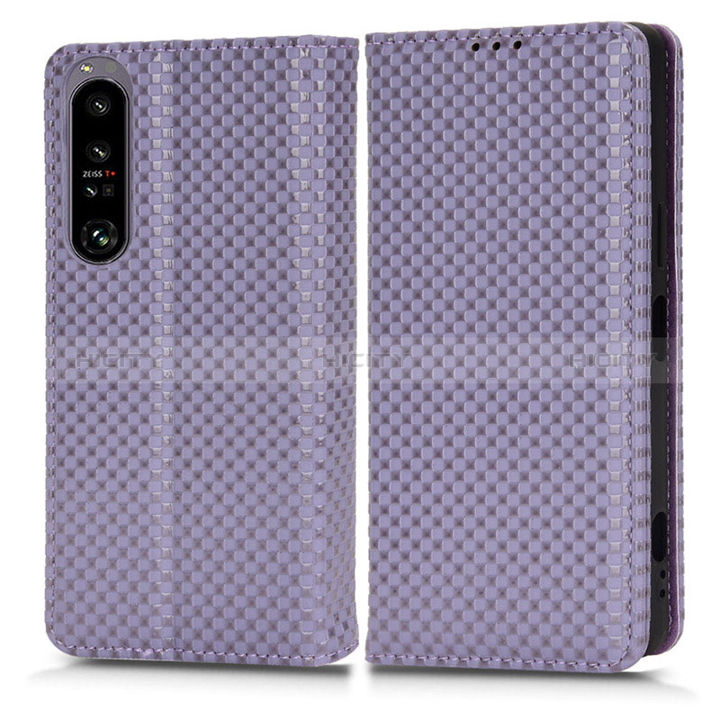 Handytasche Stand Schutzhülle Flip Leder Hülle C03X für Sony Xperia 1 IV SO-51C Violett Plus