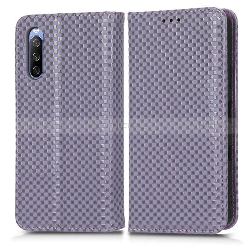 Handytasche Stand Schutzhülle Flip Leder Hülle C03X für Sony Xperia 10 III Violett