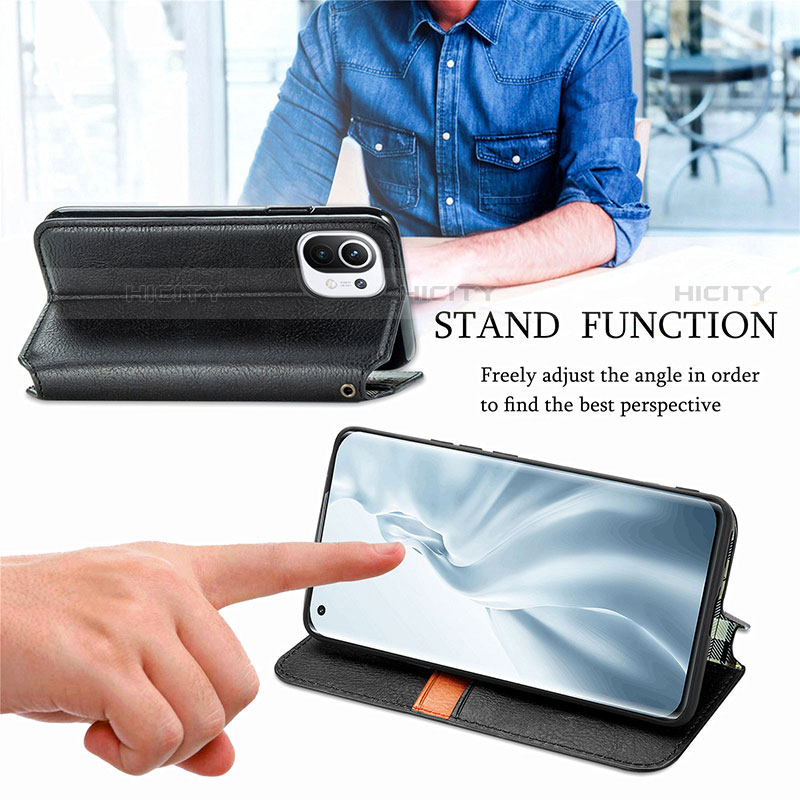 Handytasche Stand Schutzhülle Flip Leder Hülle C04 für Xiaomi Mi 11 5G groß