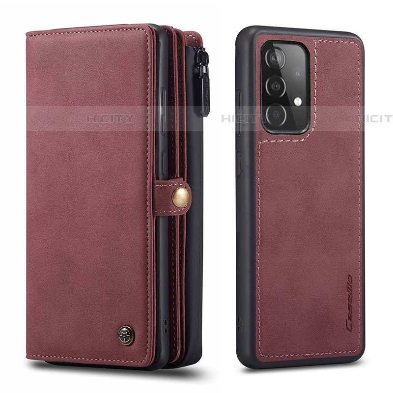 Handytasche Stand Schutzhülle Flip Leder Hülle C04S für Samsung Galaxy A52 4G Rot Plus