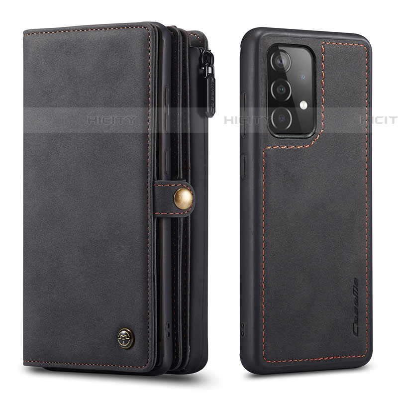 Handytasche Stand Schutzhülle Flip Leder Hülle C04S für Samsung Galaxy A52 4G Schwarz Plus