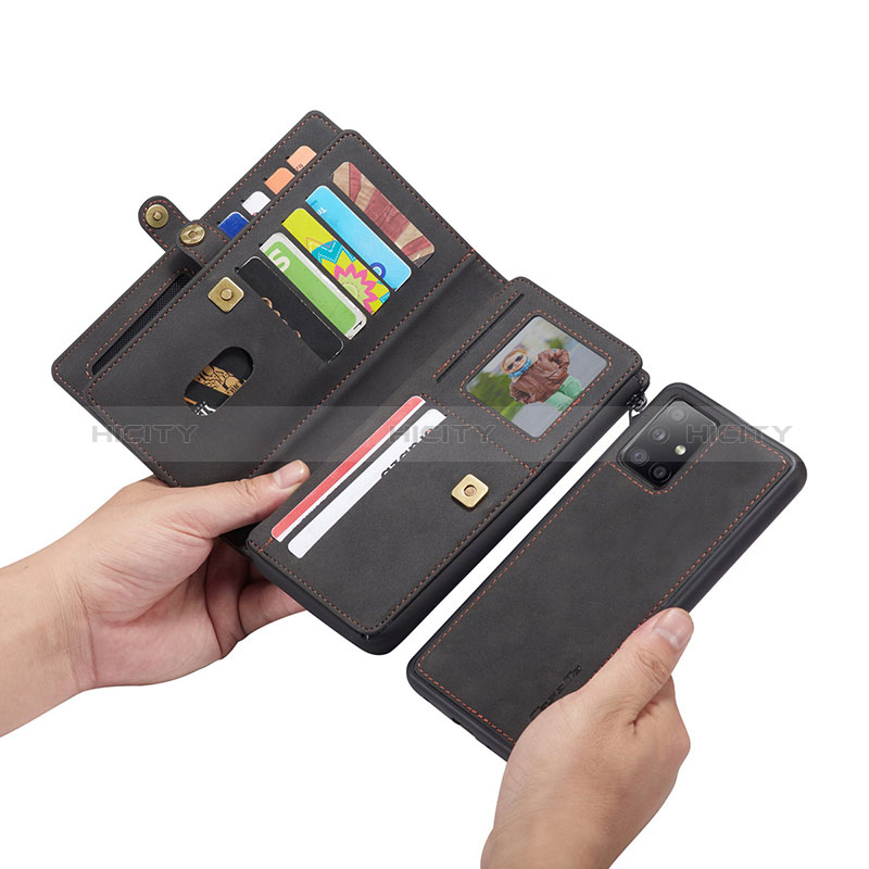 Handytasche Stand Schutzhülle Flip Leder Hülle C04S für Samsung Galaxy A71 4G A715 groß