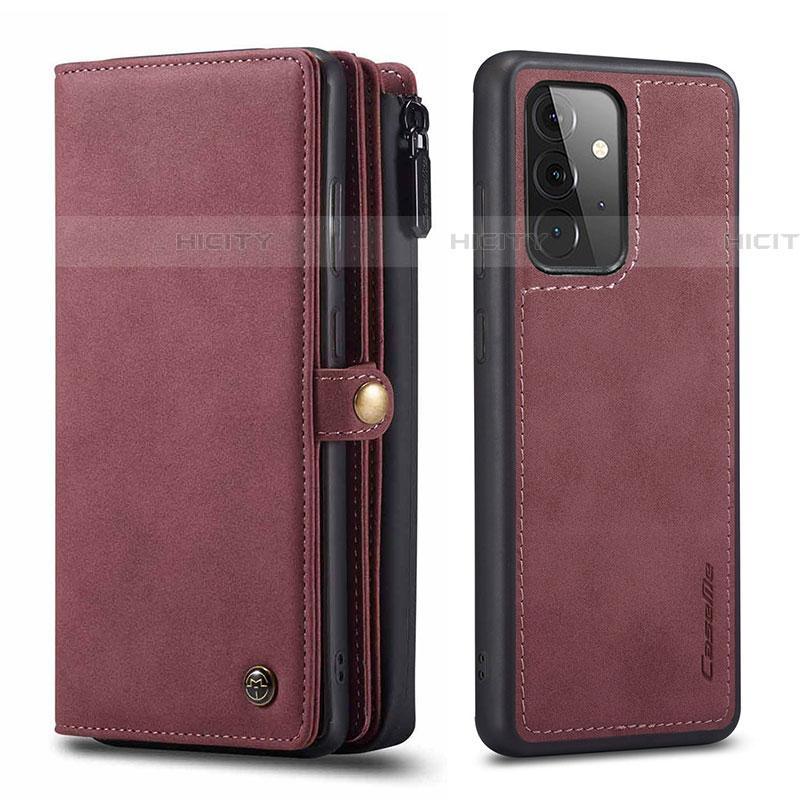 Handytasche Stand Schutzhülle Flip Leder Hülle C04S für Samsung Galaxy A72 4G Rot