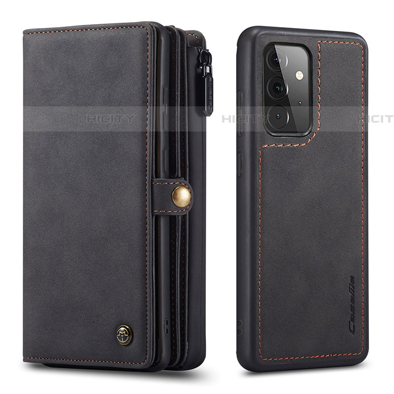 Handytasche Stand Schutzhülle Flip Leder Hülle C04S für Samsung Galaxy A72 4G Schwarz