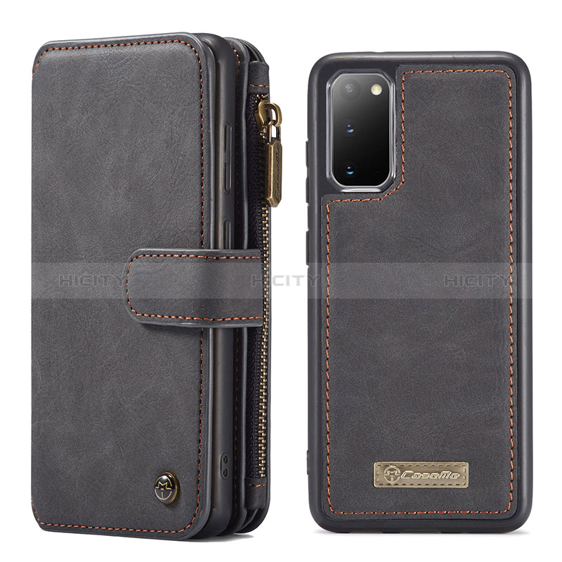 Handytasche Stand Schutzhülle Flip Leder Hülle C04S für Samsung Galaxy S20 5G Schwarz Plus