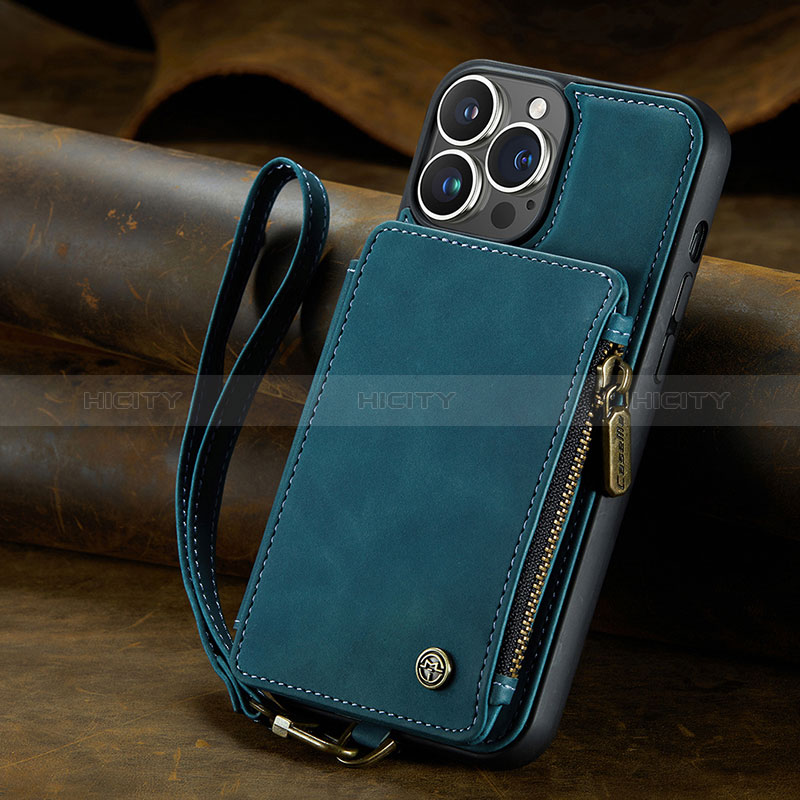 Handytasche Stand Schutzhülle Flip Leder Hülle C05S für Apple iPhone 13 Pro Blau