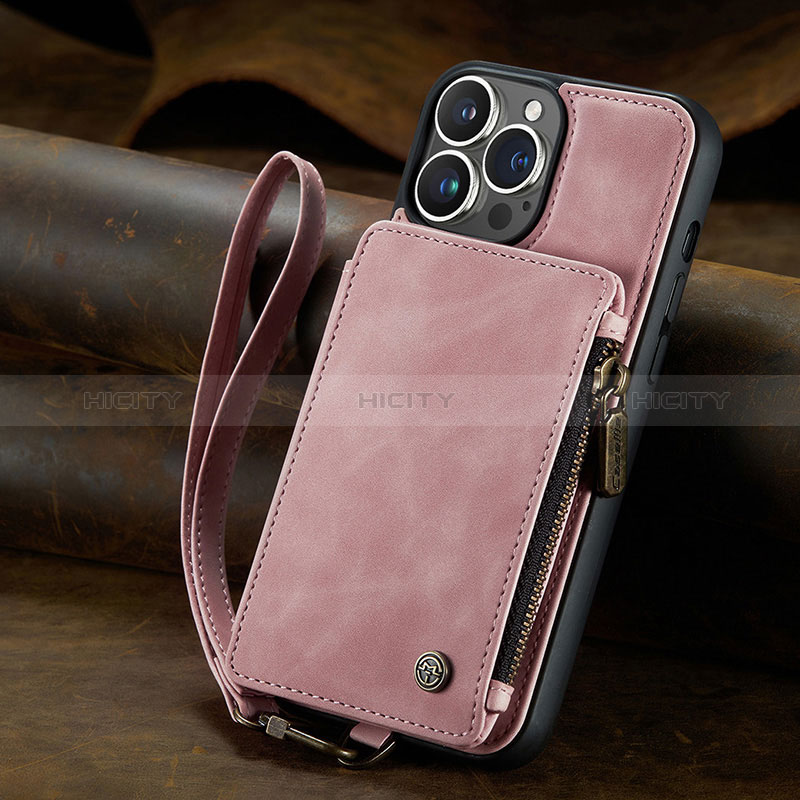 Handytasche Stand Schutzhülle Flip Leder Hülle C05S für Apple iPhone 13 Pro Max Rosegold Plus