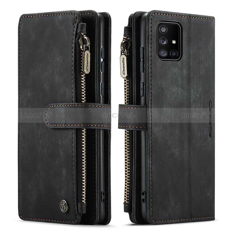 Handytasche Stand Schutzhülle Flip Leder Hülle C05S für Samsung Galaxy A51 4G Schwarz