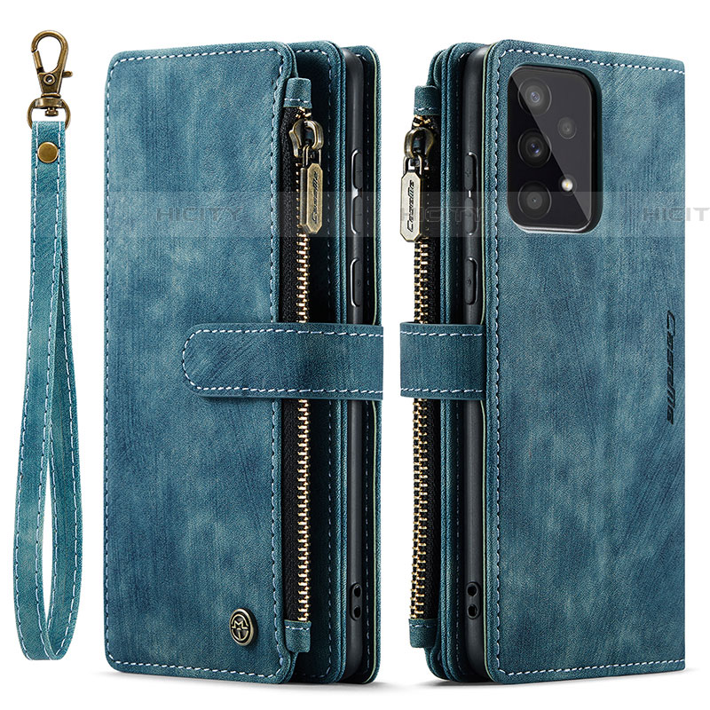 Handytasche Stand Schutzhülle Flip Leder Hülle C05S für Samsung Galaxy A53 5G Blau Plus