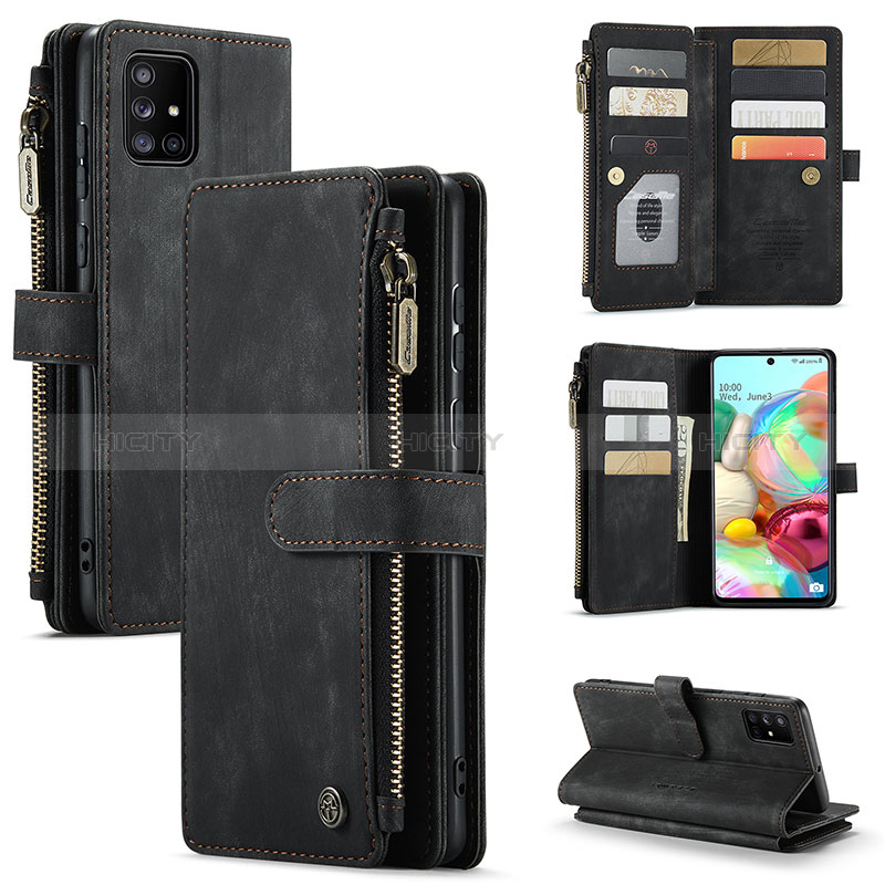 Handytasche Stand Schutzhülle Flip Leder Hülle C05S für Samsung Galaxy A71 4G A715 groß