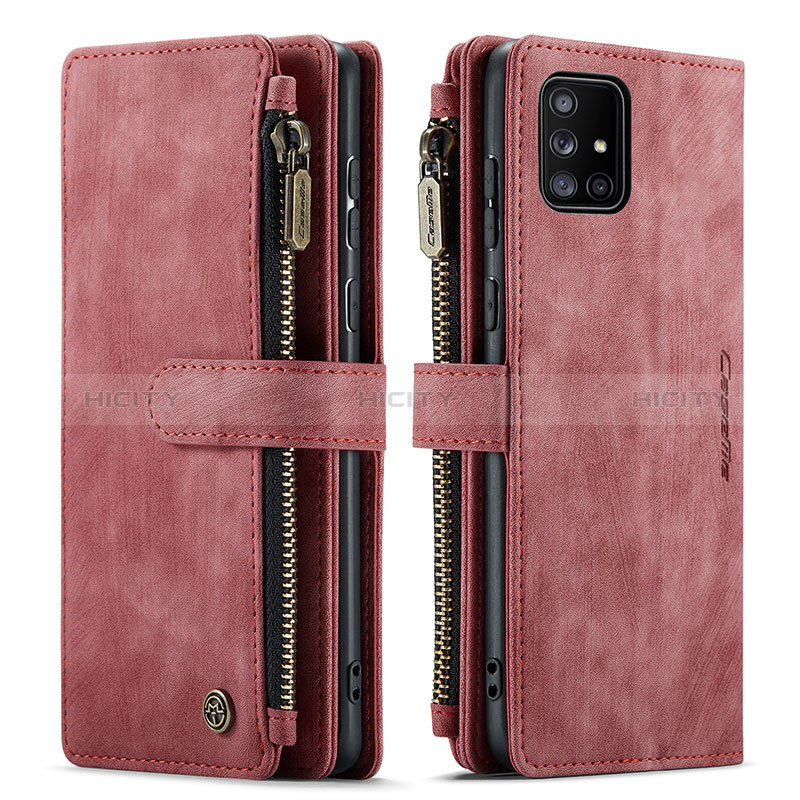 Handytasche Stand Schutzhülle Flip Leder Hülle C05S für Samsung Galaxy A71 4G A715 Rot Plus