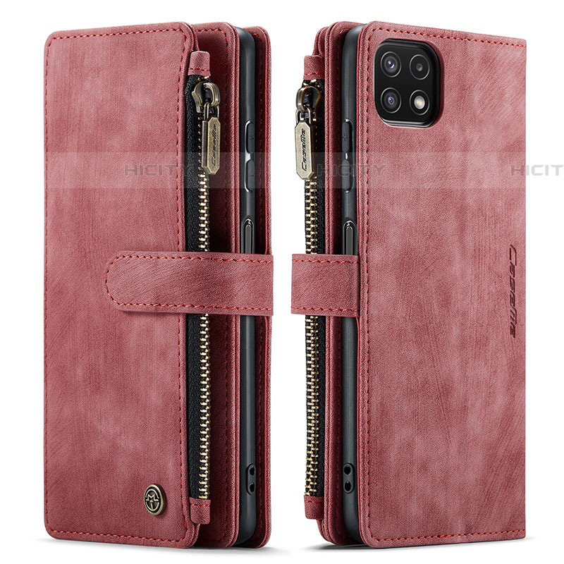 Handytasche Stand Schutzhülle Flip Leder Hülle C05S für Samsung Galaxy F42 5G Rot Plus