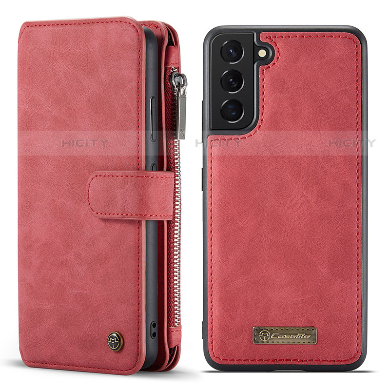 Handytasche Stand Schutzhülle Flip Leder Hülle C05S für Samsung Galaxy S21 Plus 5G Rot