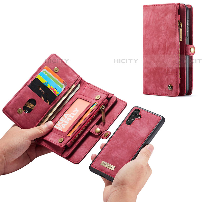 Handytasche Stand Schutzhülle Flip Leder Hülle C06S für Samsung Galaxy A04s Rot