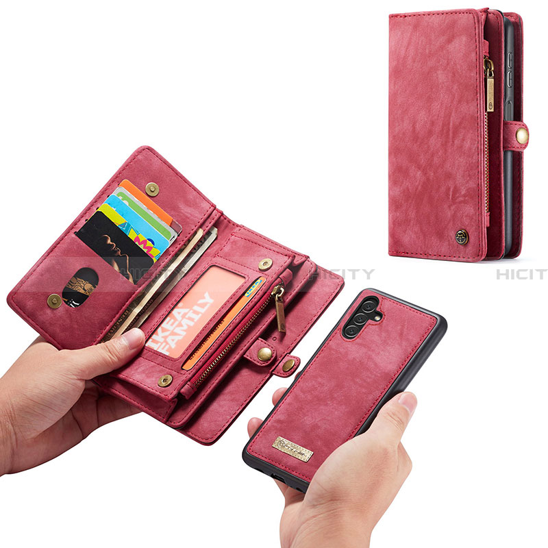 Handytasche Stand Schutzhülle Flip Leder Hülle C06S für Samsung Galaxy A13 5G Rot Plus