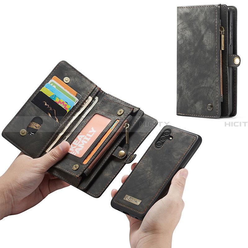 Handytasche Stand Schutzhülle Flip Leder Hülle C06S für Samsung Galaxy A13 5G Schwarz