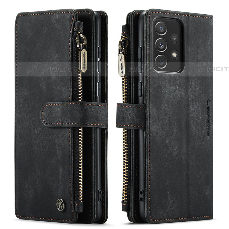 Handytasche Stand Schutzhülle Flip Leder Hülle C06S für Samsung Galaxy A72 4G Schwarz