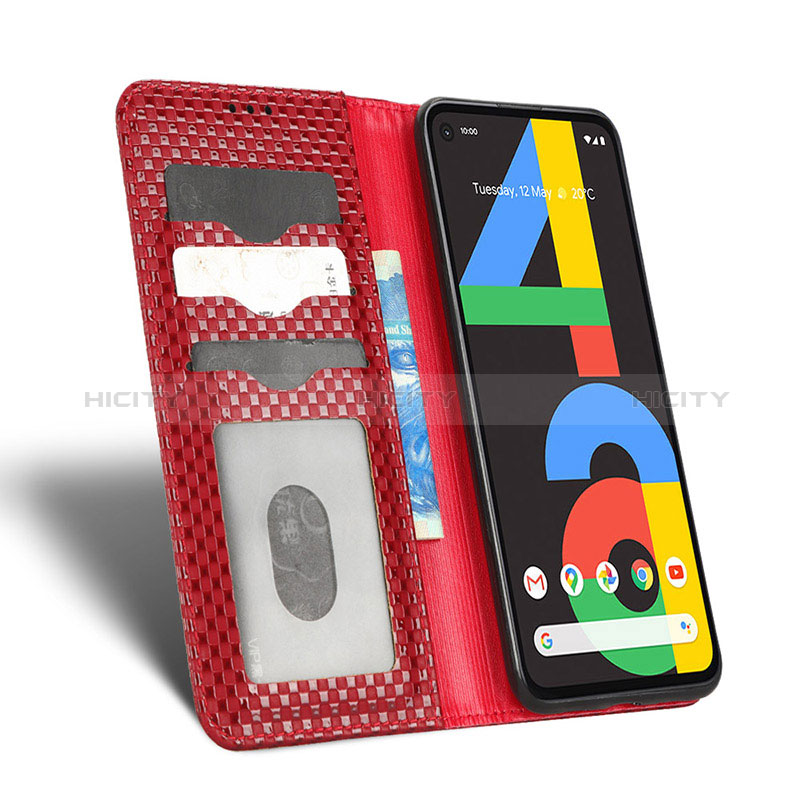 Handytasche Stand Schutzhülle Flip Leder Hülle C06X für Google Pixel 4a