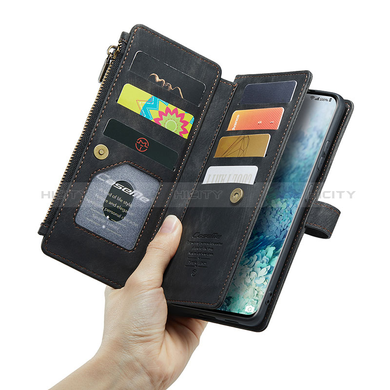 Handytasche Stand Schutzhülle Flip Leder Hülle C07S für Samsung Galaxy S20 Plus groß