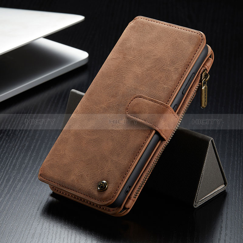 Handytasche Stand Schutzhülle Flip Leder Hülle C12S für Samsung Galaxy S24 5G Braun