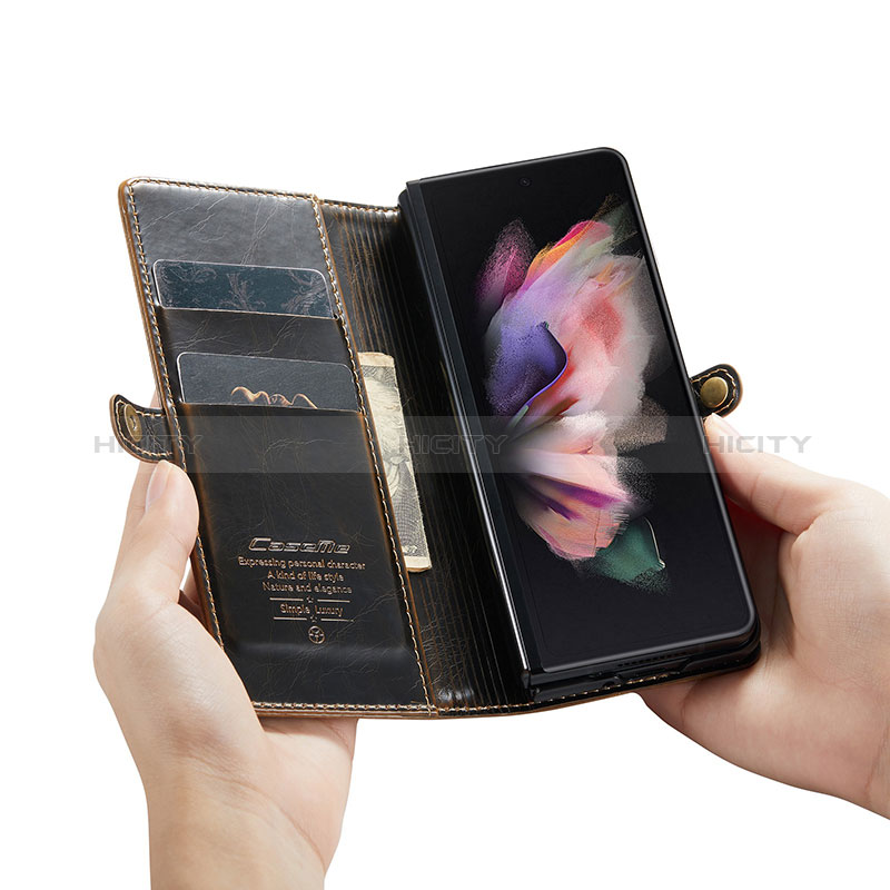 Handytasche Stand Schutzhülle Flip Leder Hülle CS2 für Samsung Galaxy Z Fold3 5G