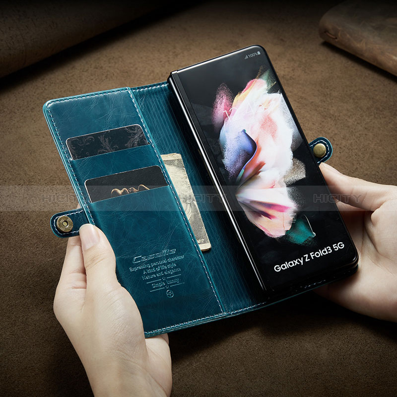 Handytasche Stand Schutzhülle Flip Leder Hülle CS3 für Samsung Galaxy Z Fold3 5G