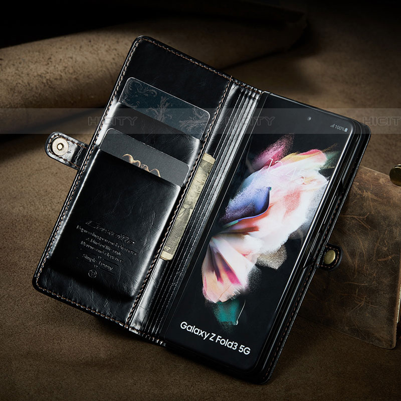 Handytasche Stand Schutzhülle Flip Leder Hülle CS3 für Samsung Galaxy Z Fold4 5G