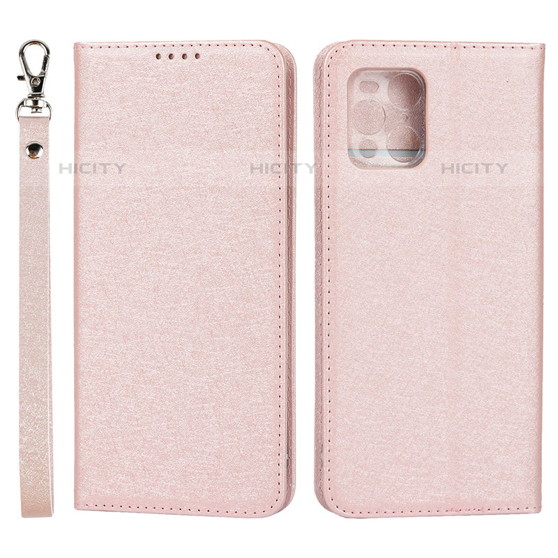 Handytasche Stand Schutzhülle Flip Leder Hülle D01T für Oppo Find X3 Pro 5G Rosa