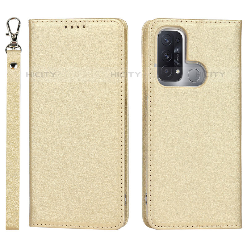 Handytasche Stand Schutzhülle Flip Leder Hülle D01T für Oppo Reno5 A Gold