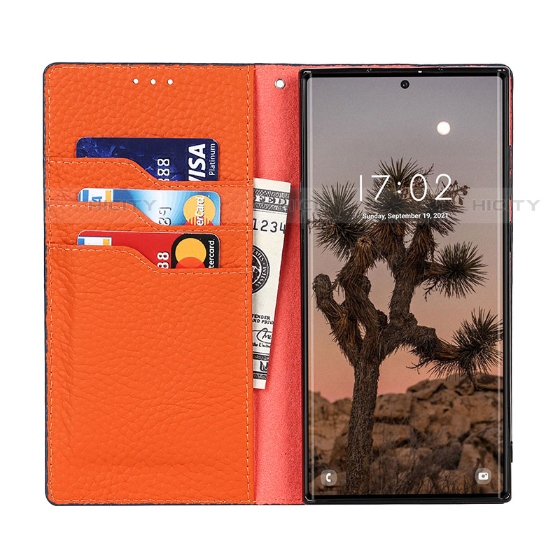 Handytasche Stand Schutzhülle Flip Leder Hülle D01T für Samsung Galaxy S22 Ultra 5G