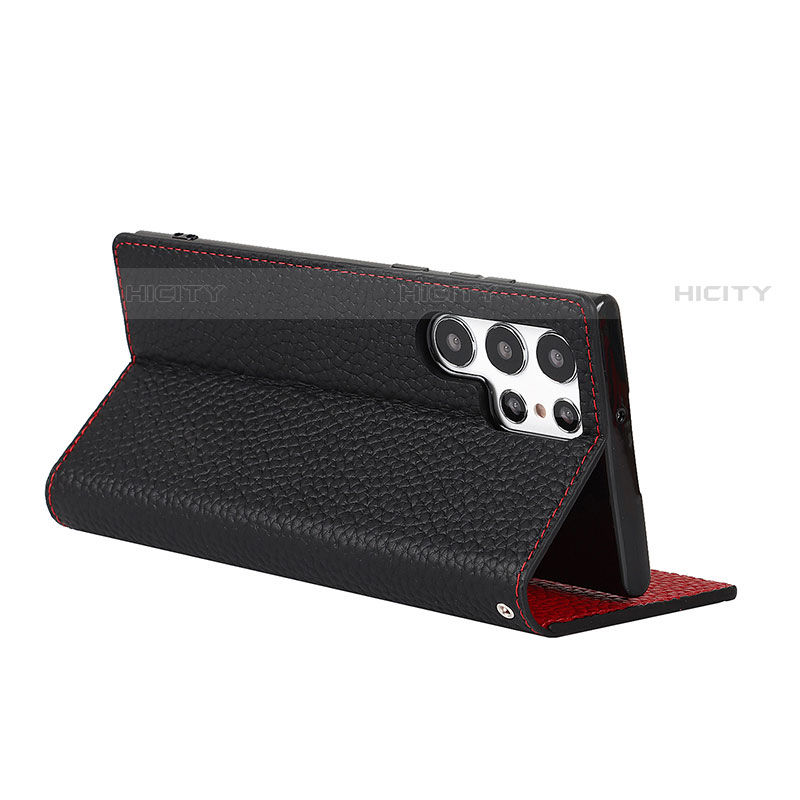 Handytasche Stand Schutzhülle Flip Leder Hülle D01T für Samsung Galaxy S22 Ultra 5G