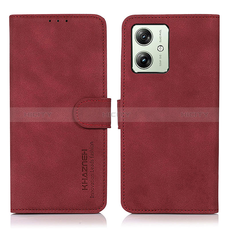 Handytasche Stand Schutzhülle Flip Leder Hülle D01Y für Motorola Moto G54 5G Rot