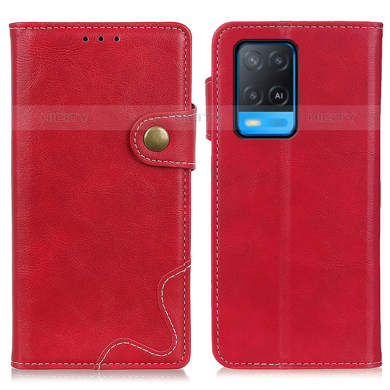 Handytasche Stand Schutzhülle Flip Leder Hülle D01Y für Oppo A54 4G Rot Plus