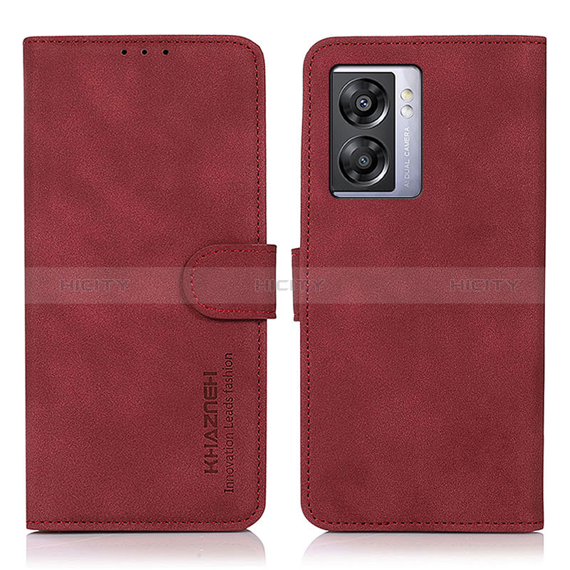 Handytasche Stand Schutzhülle Flip Leder Hülle D01Y für Oppo A56S 5G Rot Plus