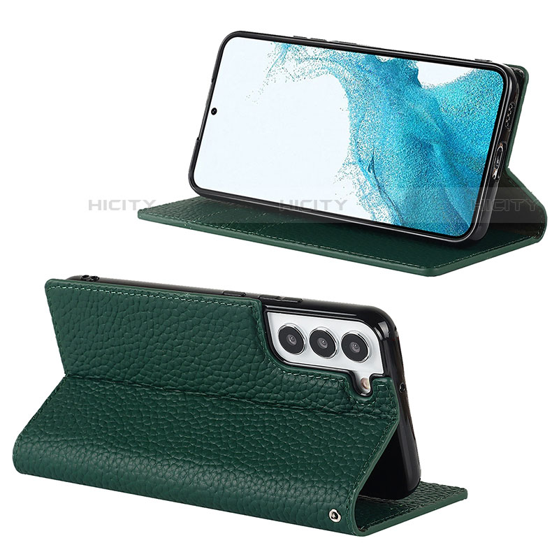 Handytasche Stand Schutzhülle Flip Leder Hülle D02T für Samsung Galaxy S21 Plus 5G Grün Plus